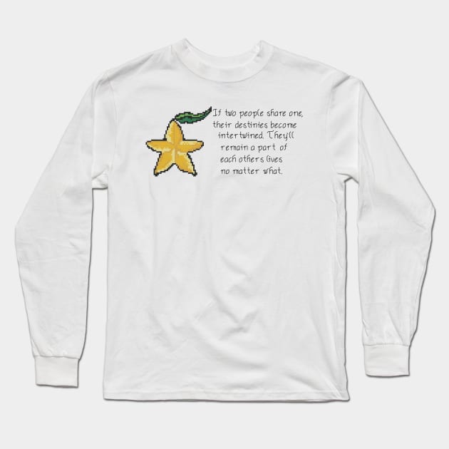 Kingdom Hearts Paopu Fruit Quote Cross Stitch Long Sleeve T-Shirt by inotyler